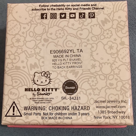 Hello Kitty gold plated over sterling, dangling earrings NIB *Price is firm* - Picture 8 of 9